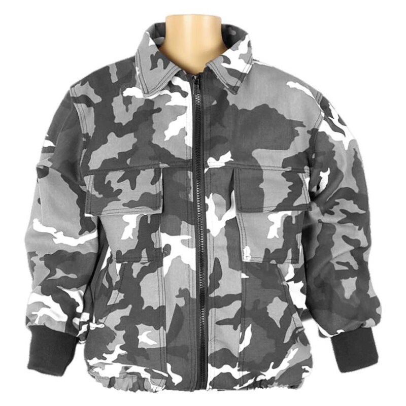 Detská maskáčová bunda čiernobiela 110/140 31886214