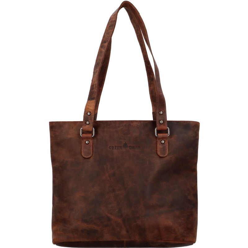 Dámska kožená kabelka cez plece hnedá - Greenwood Arlissa Two hnedá 64555102