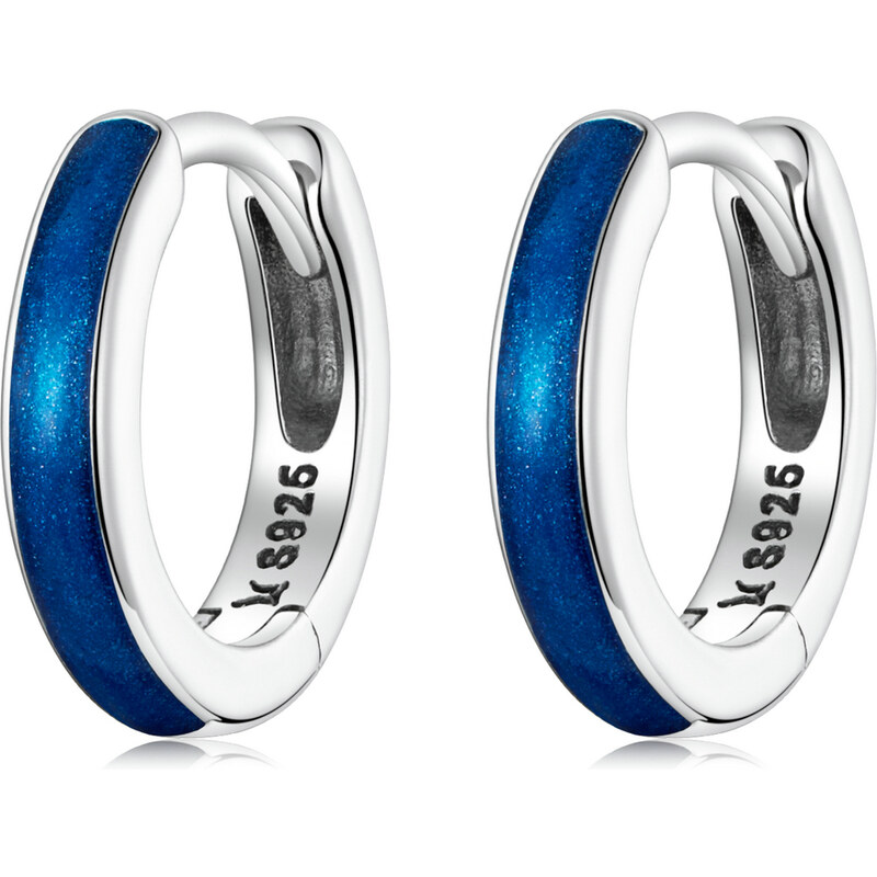 Olivie Strieborné náušnice MODRÉ KRÚŽKY 5869 32032380