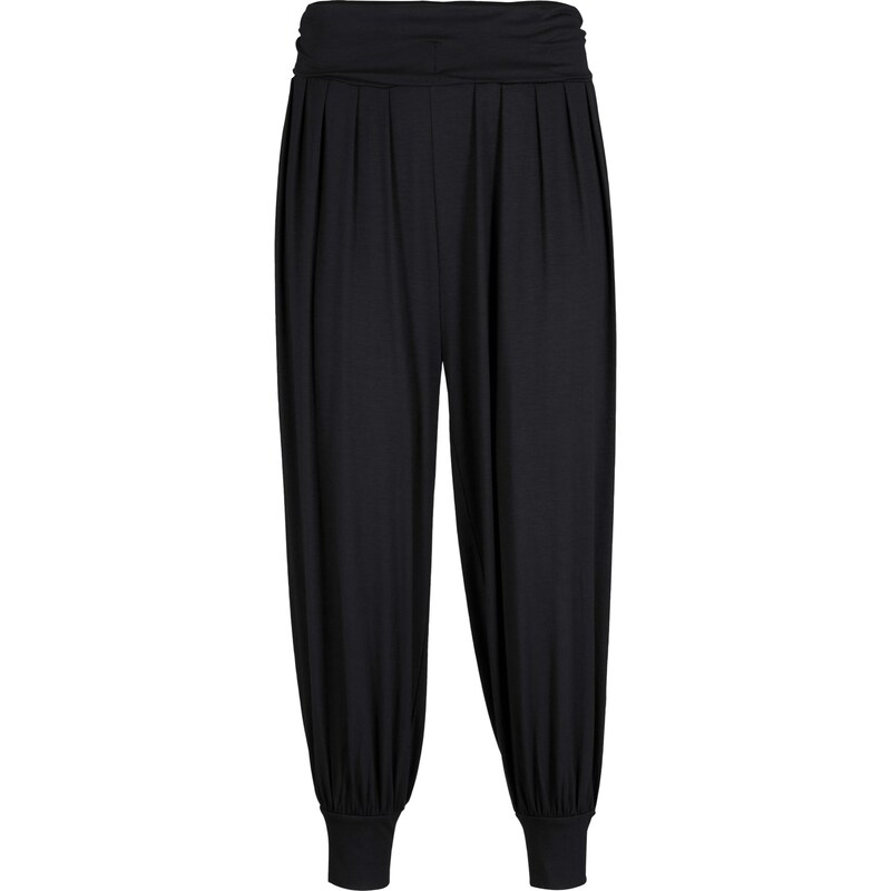 bonprix Nohavice s pudlom z mäkkého viskózového mixu, farba čierna 44812104