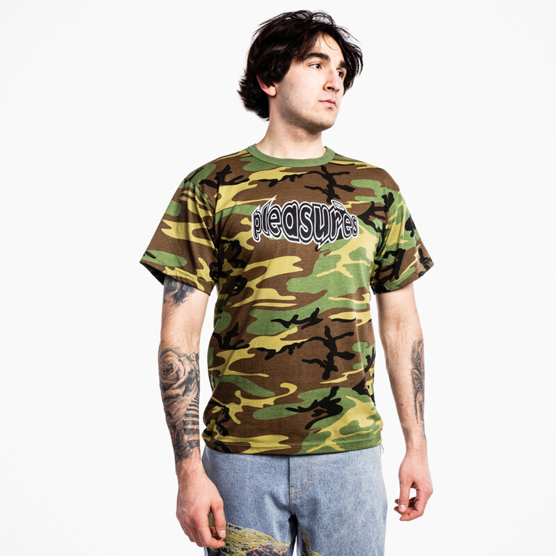 Pleasures Strain Logo T-Shirt Camo - Pánske - Tričko Pleasures - 66355722