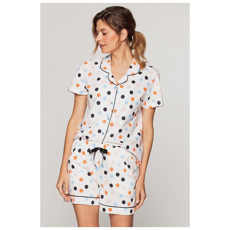 Cana Luxusné dámske pyžamo Dominika farebné bodky 31880079