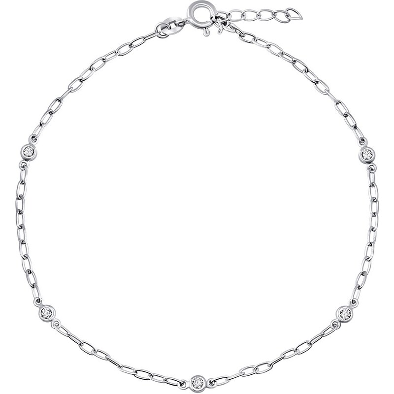 Silvego Strieborná retiazka na nohu Mary s Brilliance Zirconia 66588730