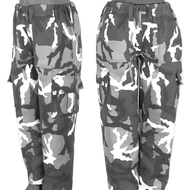 Detské maskáčové nohavice čiernobiele 146/164 31896863