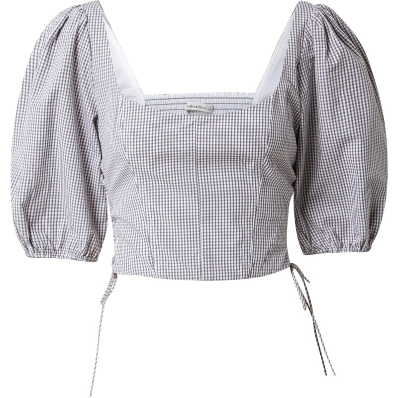 Abercrombie & Fitch Blúzka dymovo modrá / modrosivá / biela 63106878