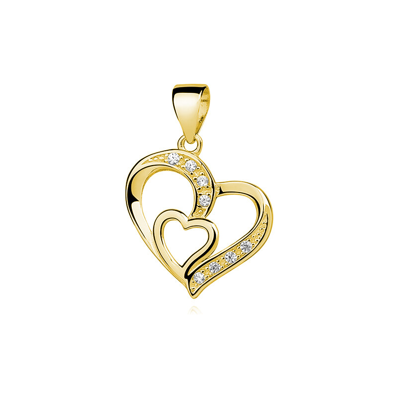 Olivie Strieborný prívesok SRDCE V SRDCI GOLD 5876 32032879