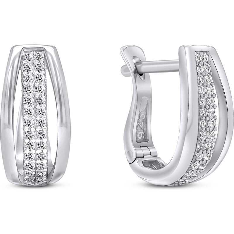 Brilio Silver Pôvabné strieborné náušnice so zirkónmi EA256W 66592240