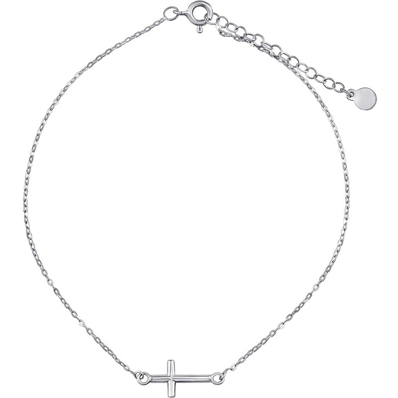 Silvego Strieborná zdobená retiazka na nohu Bree s krížikom ZT200770A 66581795