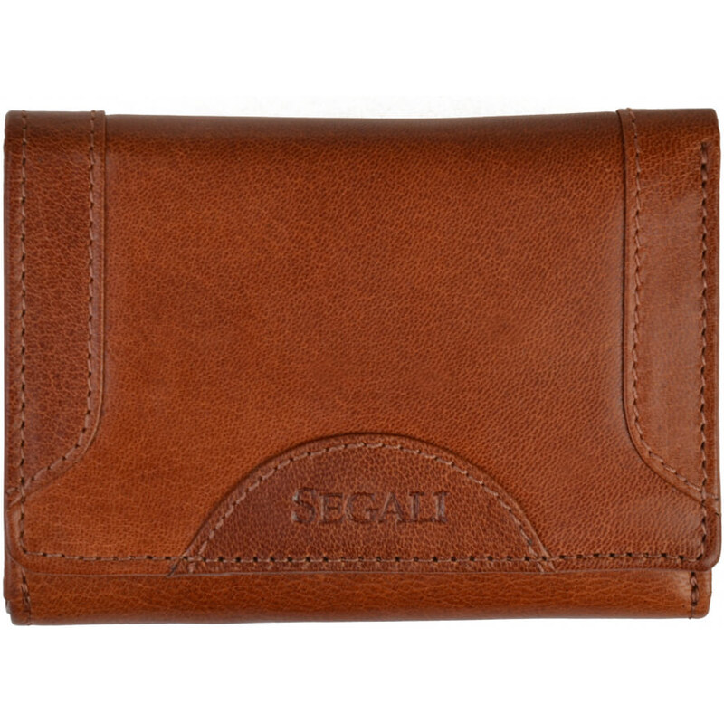 SEGALI Dámska kožená peňaženka 7196 B cognac 66587507