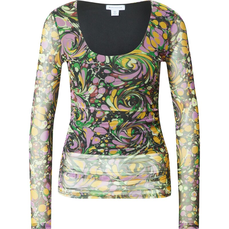 Warehouse Tričko Jemma Lewis zelená / svetlofialová / zmiešané farby / 66007354