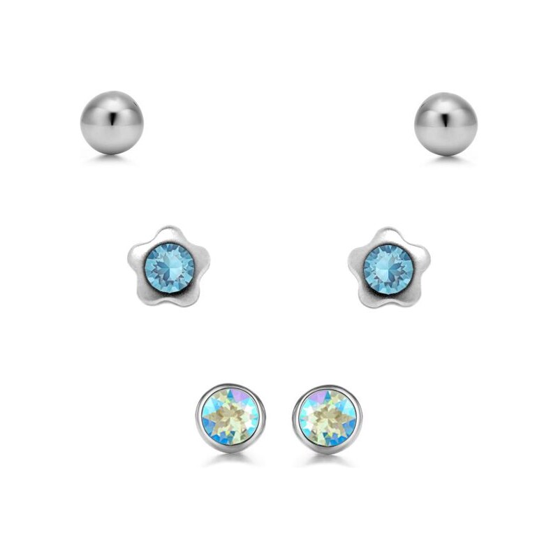 SWAROVSKI Elements Swarovski e. set troch párov náušníc Spring equinox 31909152