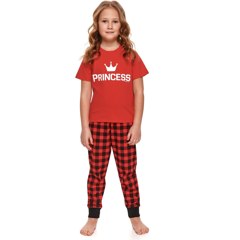 Doctor Nap Dievčenské bavlnené pyžamo Royal Family Princess PDG.4270-128, Farba červená
