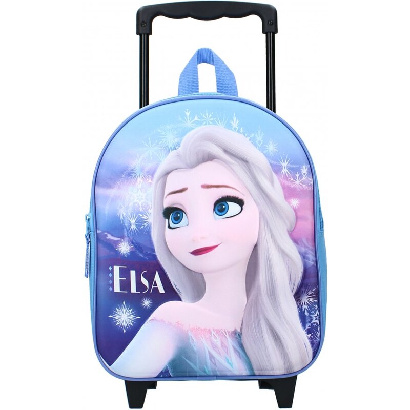 Vadobag Detský cestovný 3D batoh na kolieskach Ľadové kráľovstvo - Elsa