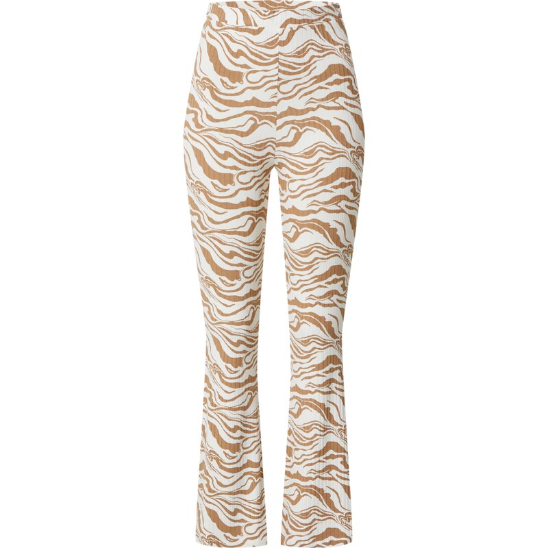 EDITED Nohavice Benni krémová / hnedá 32100024