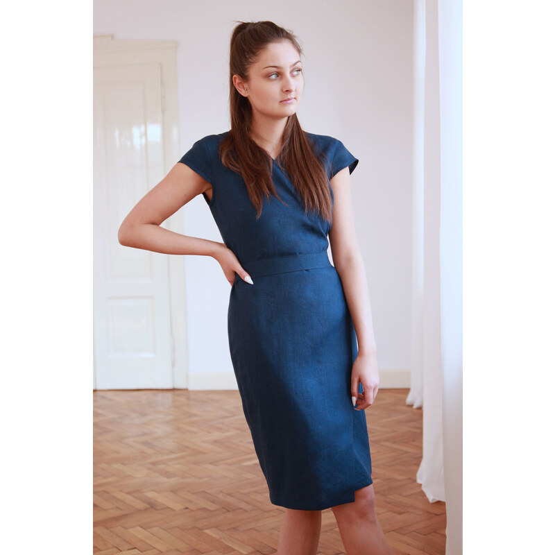 Lanové zavinovacie šaty Lotika česká móda Excellent quality 26875273