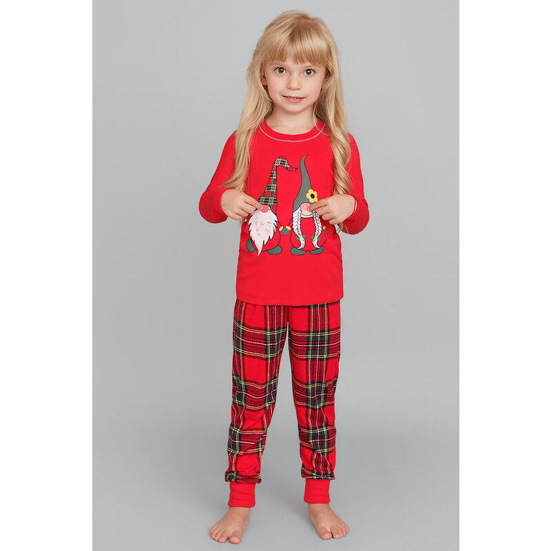 Italian Fashion Vianočné dievčenské pyžamo Santa mega soft červené-104 31975938
