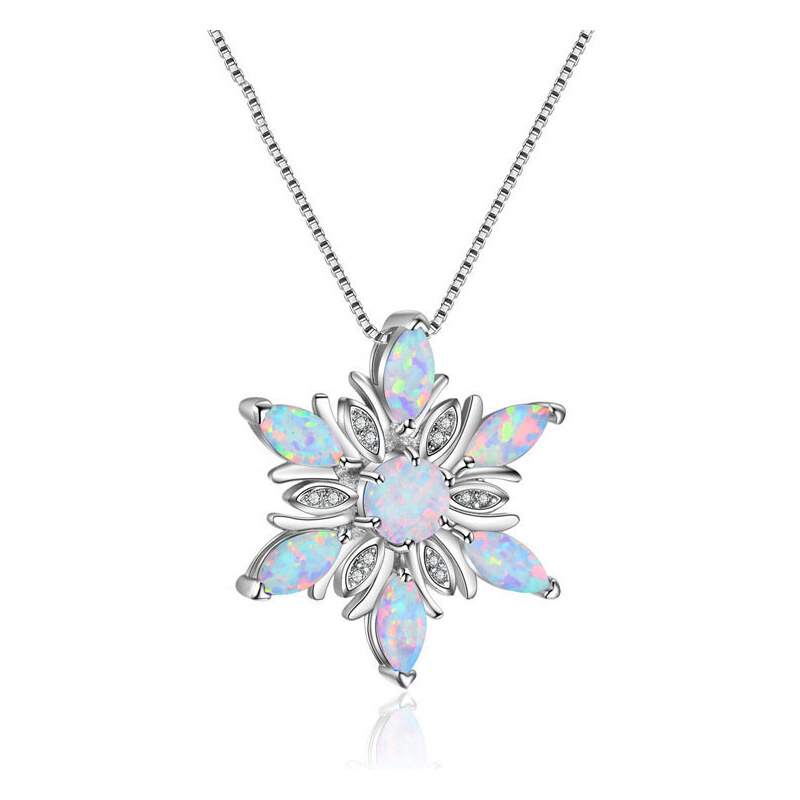 Olivie Strieborný náhrdelník SNEHOVÁ VLOČKA 5887 32032890