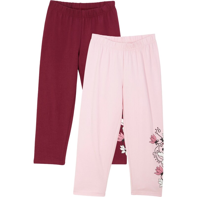 bonprix Capri legíny s bio bavlnou (2 ks v balení), farba ružová 49696696