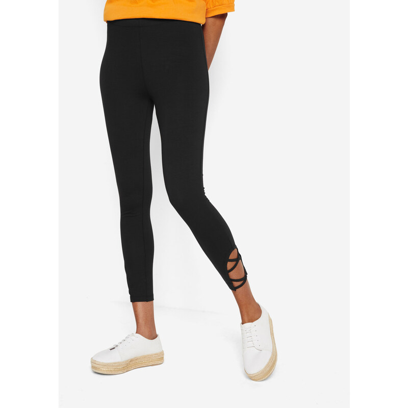 bonprix 7/8-legíny s vysokým pásom s bio bavlnou, farba čierna 45011211