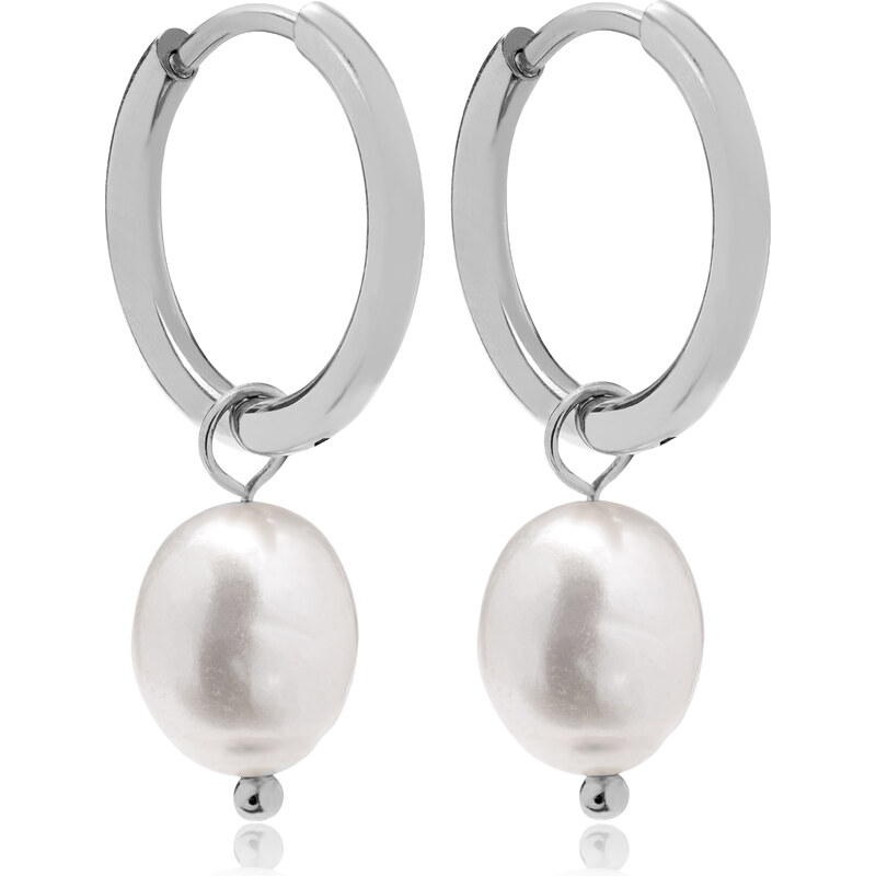 Troli Krásne oceľové náušnice s pravými perlami 2v1 VAAXF340S 66855262