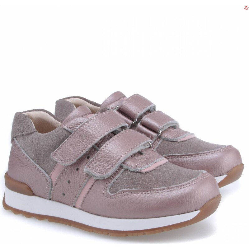 Celokožené Detské topánky EMEL E2683-32 Šedo-ružová 46771448