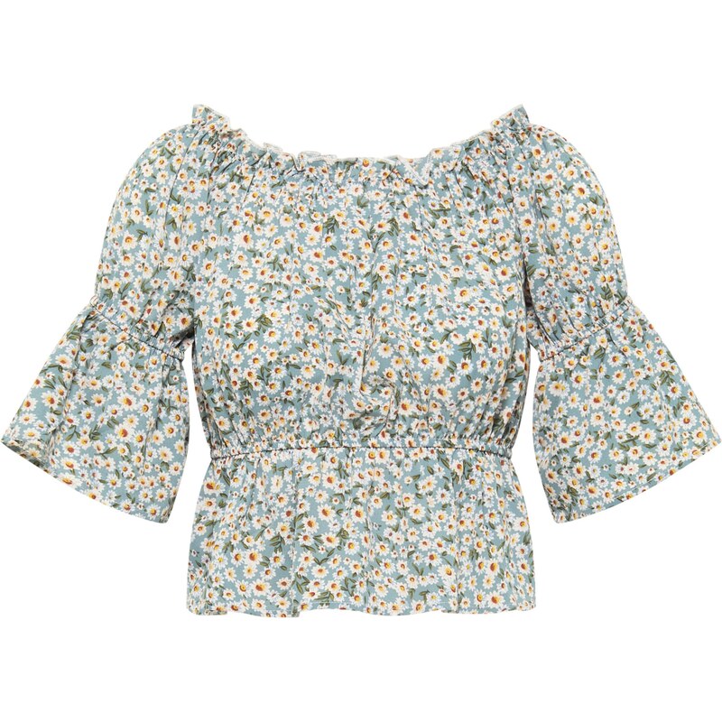 MYMO Blúzka pastelovo modrá / limetková / olivová / rosé / biela 62660939