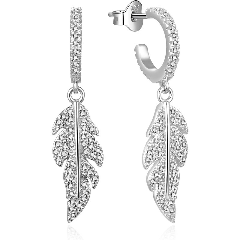 MOISS Slušivé strieborné náušnice Lístočky E0002947 66591635