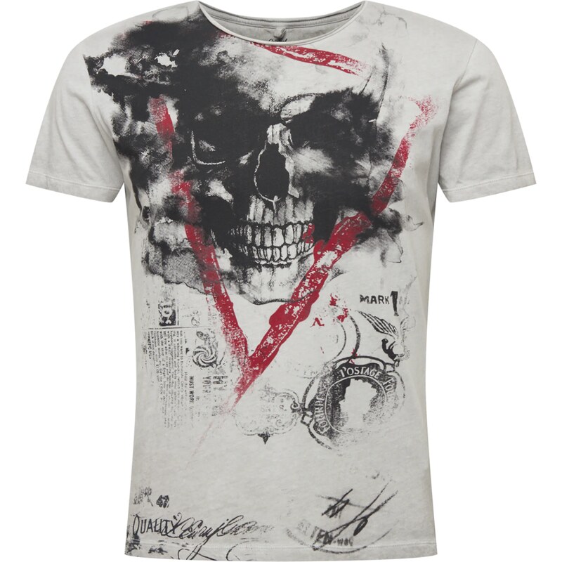 Key Largo Tričko MT HYPE striebornosivá / tmavočervená / čierna 32101120