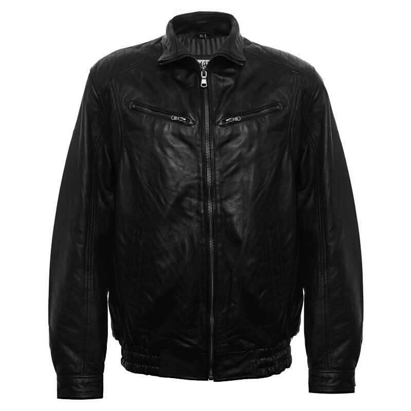 MAX Pánská kožená bunda BADAR čierna 36817359