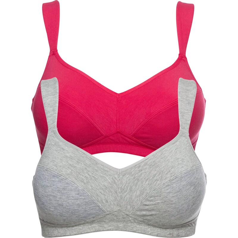 bonprix Podprsenka bez kostíc (2 ks) bio bavlna, farba ružová 67147882