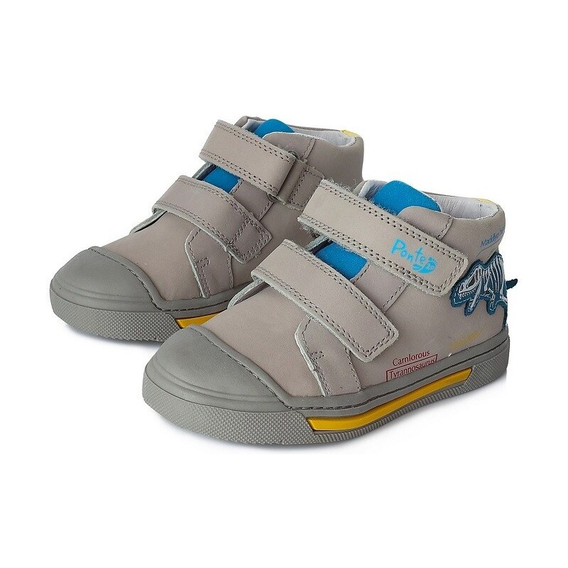 Detské kožené topánky Ponté DA03-1-585AL Šedá 62674315