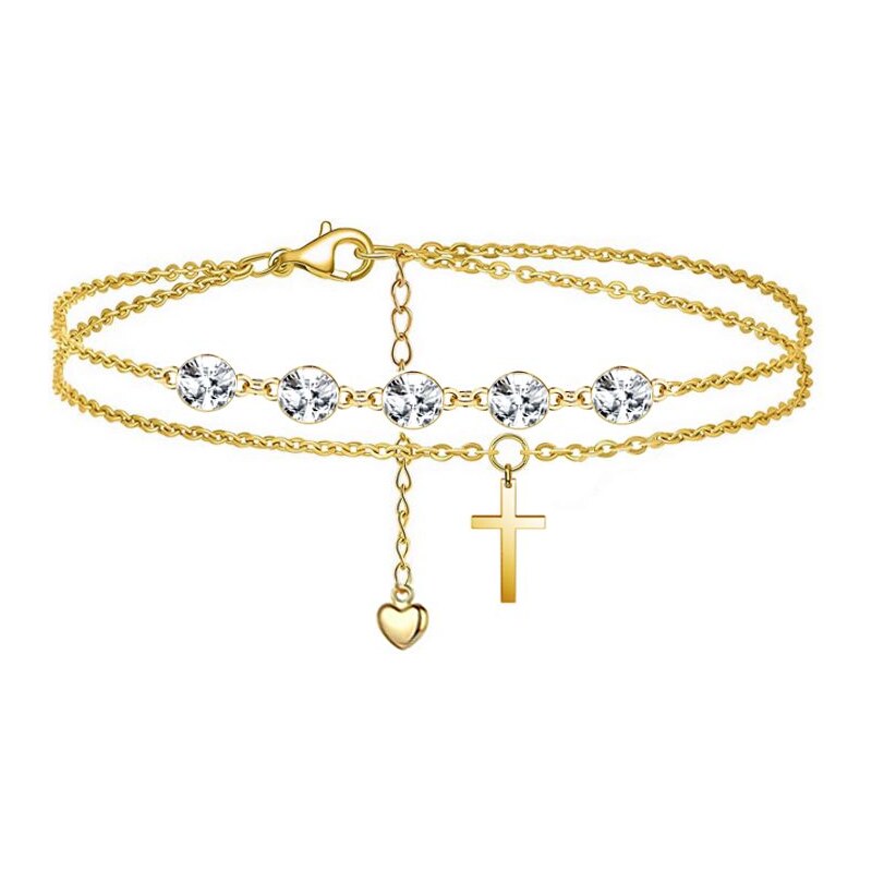 SWAROVSKI Elements Swarovski e. dámska retiazka na nohu s krížikom 32151214