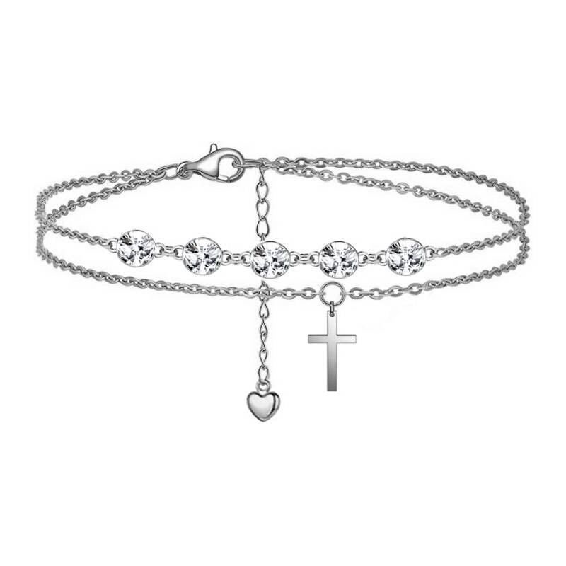 SWAROVSKI Elements Swarovski e. retiazka na nohu s krížikom Have Faith 32151217