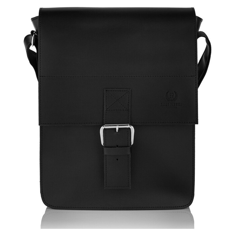 PAOLO PERUZZI Kožená pánska taška cez rameno | čierna S-34-BL 65000755