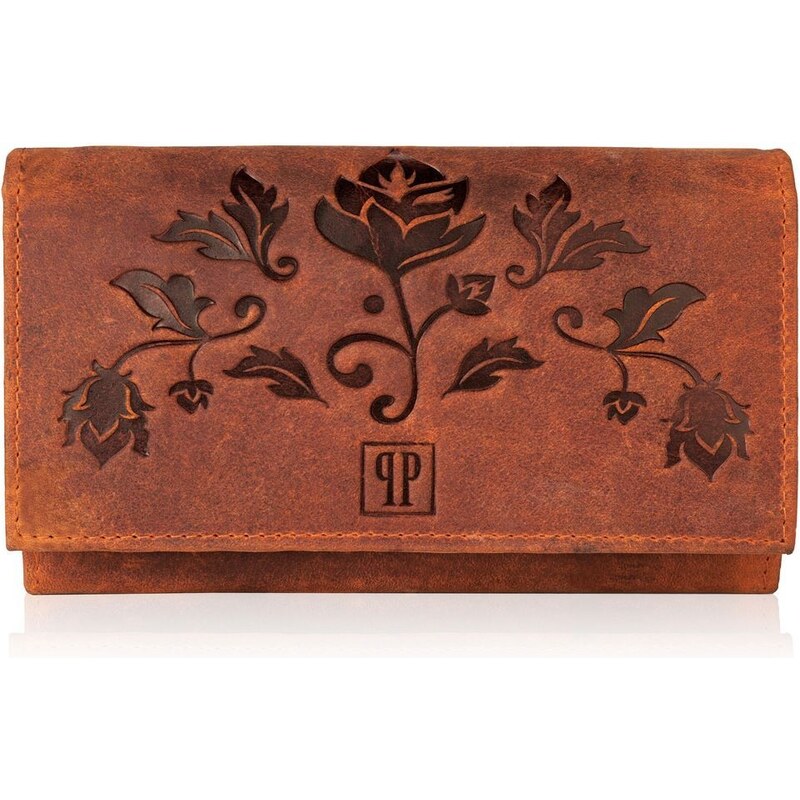 PAOLO PERUZZI Kožená peňaženka s motívom | oranžová T-44-OR 32152253