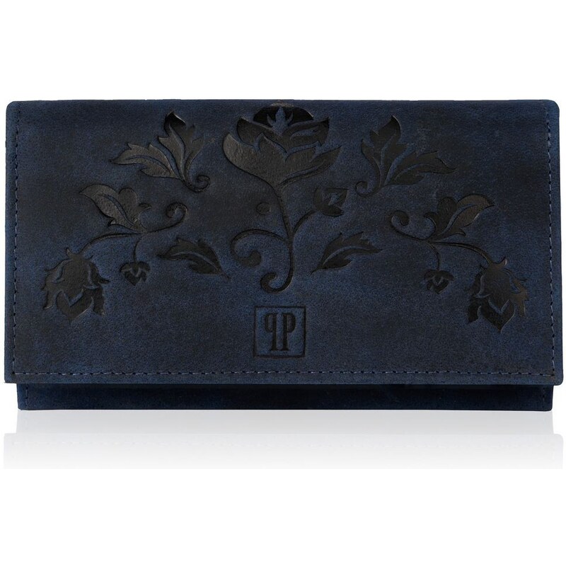 PAOLO PERUZZI Kožená peňaženka s motívom | tmavomodrá T-44-DB 32152255