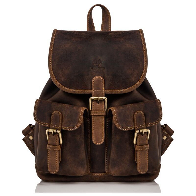 PAOLO PERUZZI Dámsky kožený batoh | hnedá T-16-BR 32168280