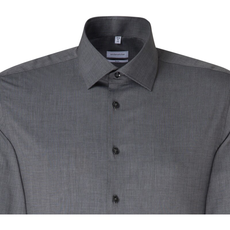 Pánska šedá nežehlivá košeľa Slim fit Seidensticker Predĺžený rukáv 68443065