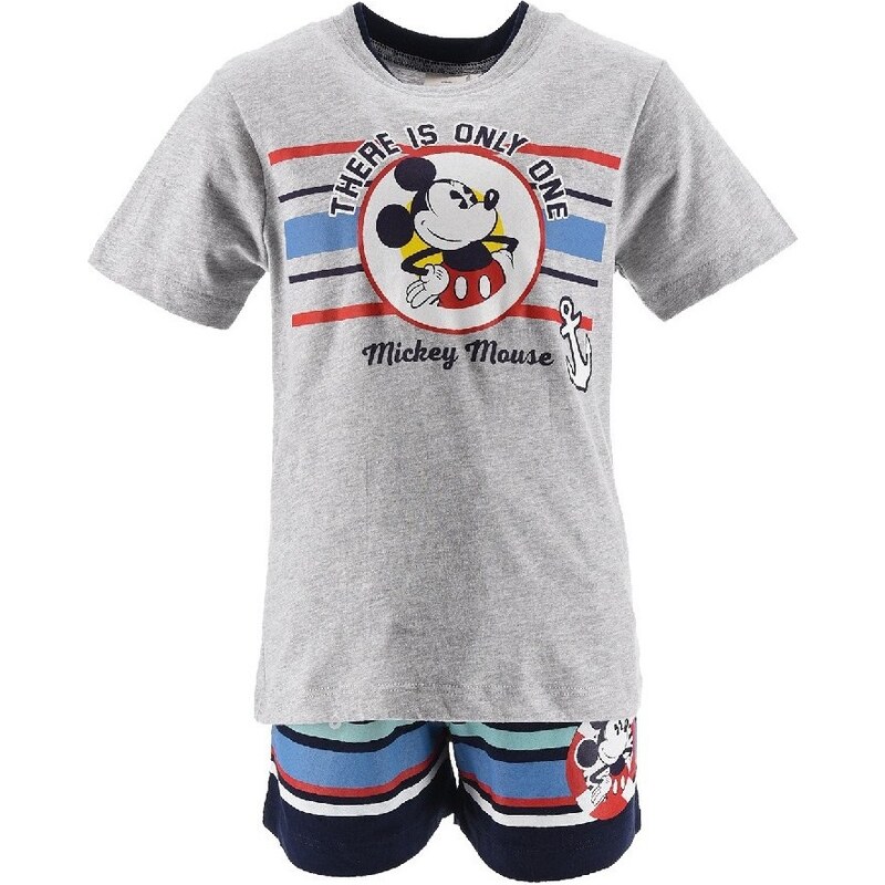 MICKEY MOUSE Sivo-modrý komplet trička a šortiek Mickey Disney 32173164
