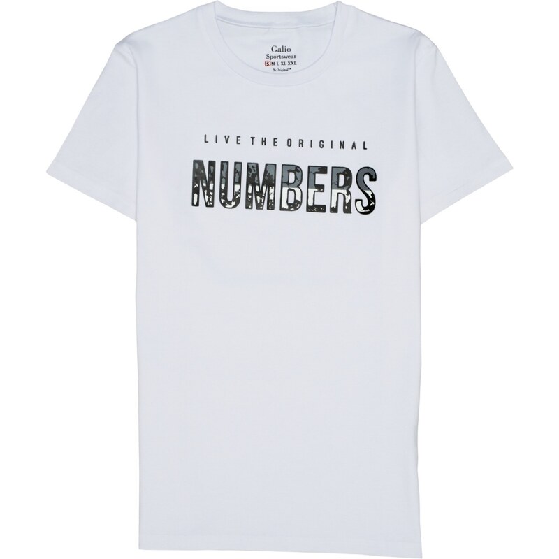 GALIO Numbers White tričko 32190515