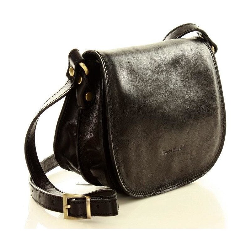 MARCO MAZZINI Dámska kožená crossbody kabelka | čierna L127c 32213337