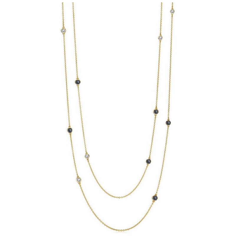 SWAROVSKI Elements Swarovski e. dlhý náhrdelník Pure Lines, čierny 32232574