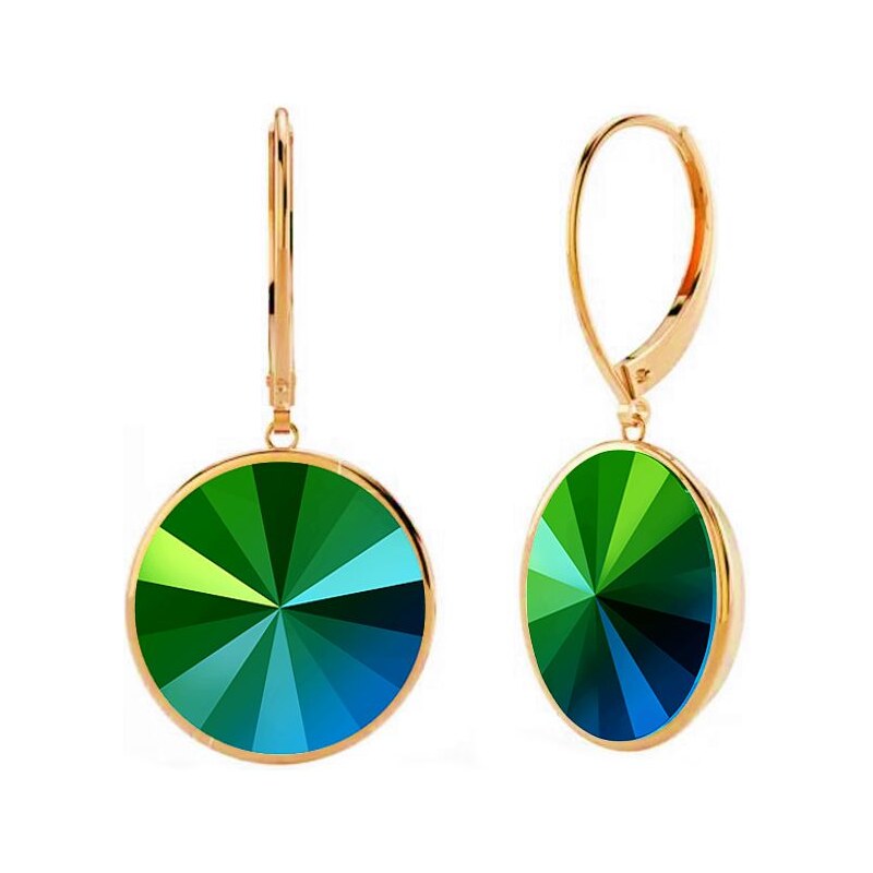 SWAROVSKI Elements Swarovski e. zlaté visiace náušnice Madame, zelené 32222877