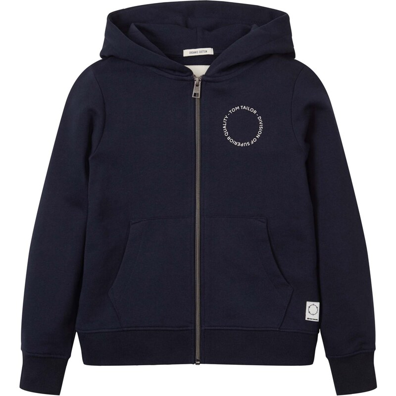 TOM TAILOR Tepláková bunda námornícka modrá / biela 32899526