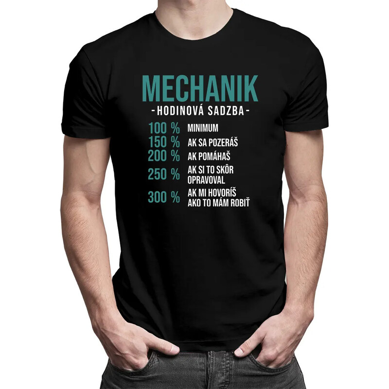 E-shop Garibald Mechanik hodinová sadzba - percentá - pánske tričko s