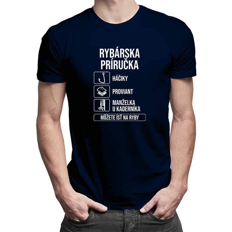 E-shop Garibald Rybárska príručka - pánske tričko s potlačou
