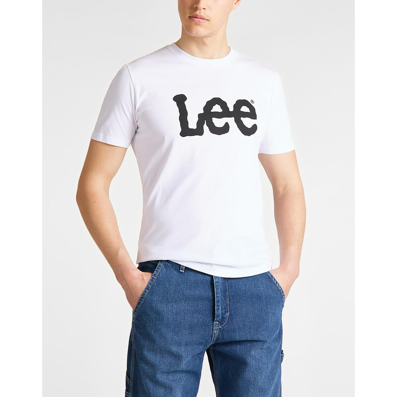 Pánske tričko LEE L65QAI12 WOBBLY LOGO TEE WHITE 32281026