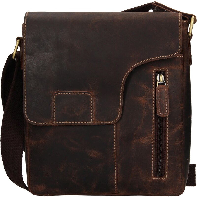 Pánska kožená taška cez rameno HGL Jekob - hnedá 32273831