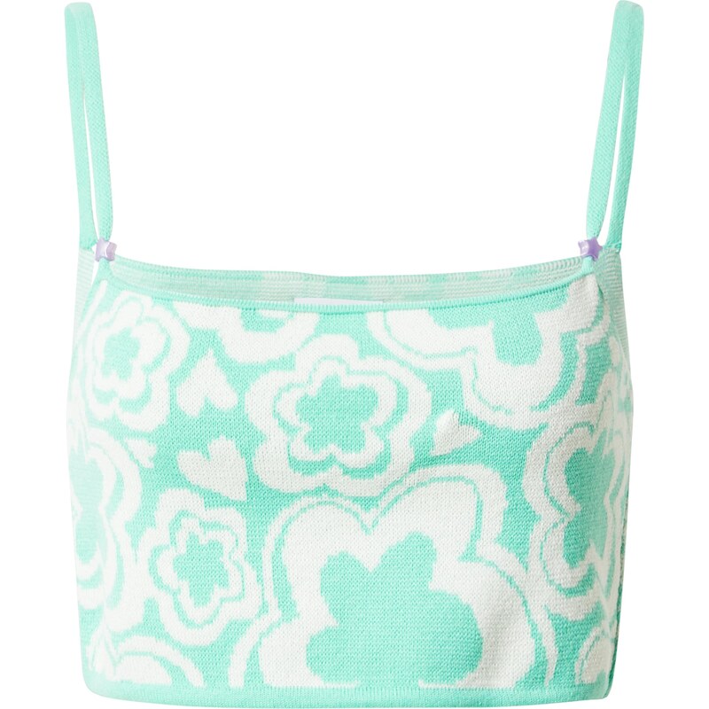 Vintage Supply Vyšívaný top svetlozelená / biela 32315406