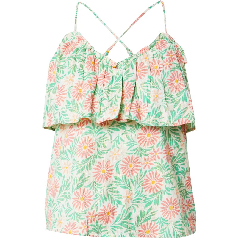 VERO MODA Top LINA béžová / zlatá / zelená / oranžová / melónová 54230984